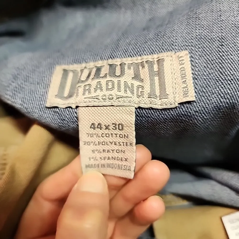 Duluth mens ballroom double flex relaxed dark wash jeans sz 44×30